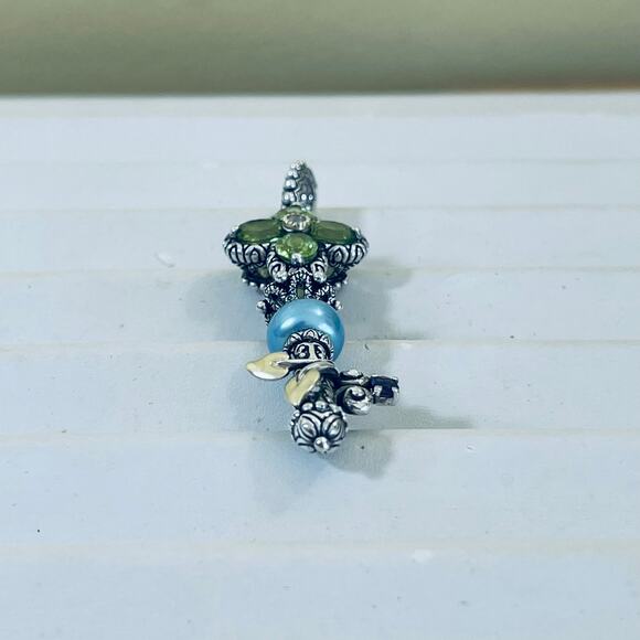 Barbara Bixby Pendant Enhancer Sterling 18k Gold Peridot Amethyst Pearl Key - Picture 7 of 15